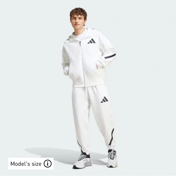 NEW Adidas White Joggers with Black Logo - Picture 7 of 7